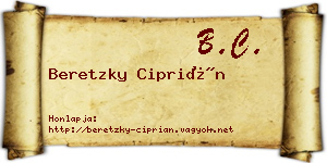 Beretzky Ciprián névjegykártya